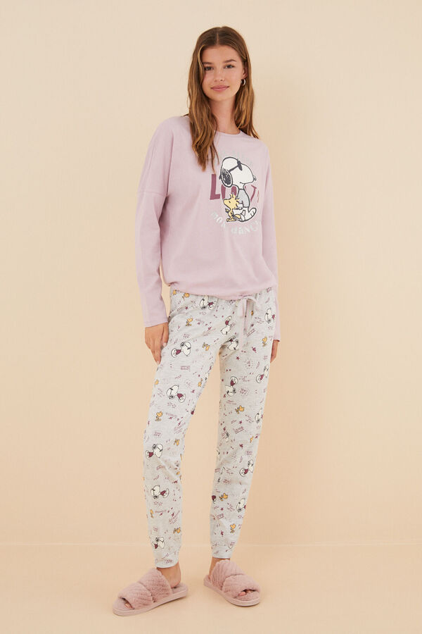 Womensecret Pijama 100% algodón Snoopy Love rosa rosa
