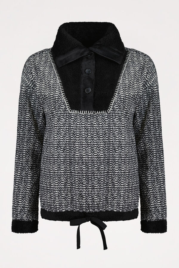 Womensecret Sudadera efecto tricot negro negro