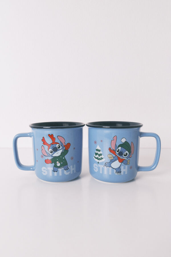 Women'secret Juego de 2 tazas de cerámica de Stitch estampado