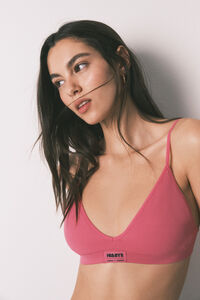 HI&BYE Brasier triangular sin costuras rosa fucsia