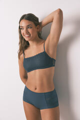 Women'secret Panty alta clásica de microfibra verde verde