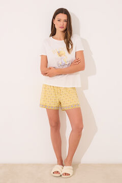 Womensecret Pijama corta 100% algodón con estampado "Holly Hobbie" marfil