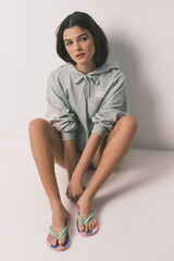 HI&BYE Chanclas estampado de rayas azul azul