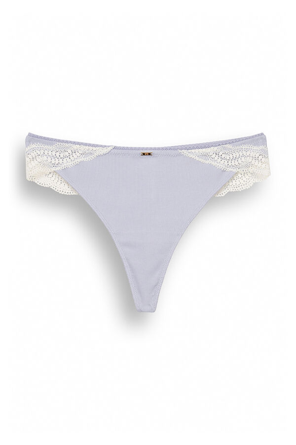 Womensecret Tanga tira algodón azul claro azul