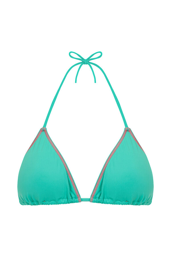 Womensecret Top de bikini triangular con cortina verde verde
