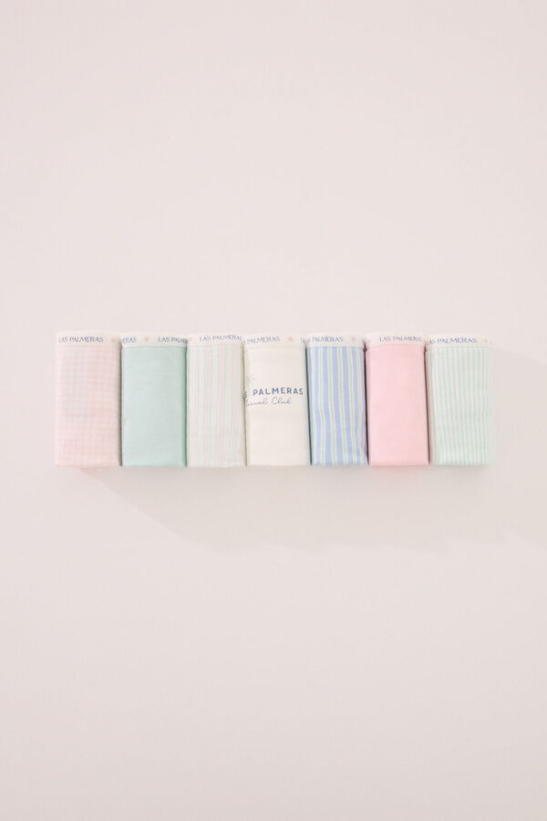 Womensecret Pack de 7 tangas de algodón estampados variados estampado
