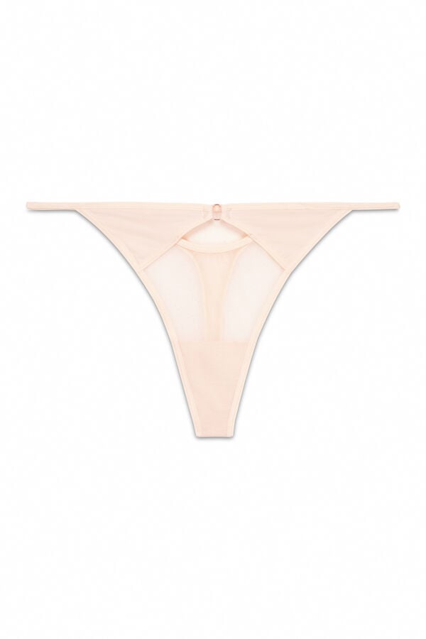Women'secret Tul de tanga de microfibra rosa rosa