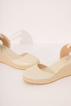 Womensecret Chanclas de plataforma de esparto doradas café