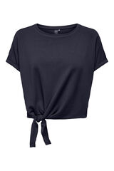 Only Play Playera crop con nudo azul
