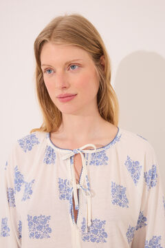 Womensecret Camisón corto " premamá " con estampado boho marfil