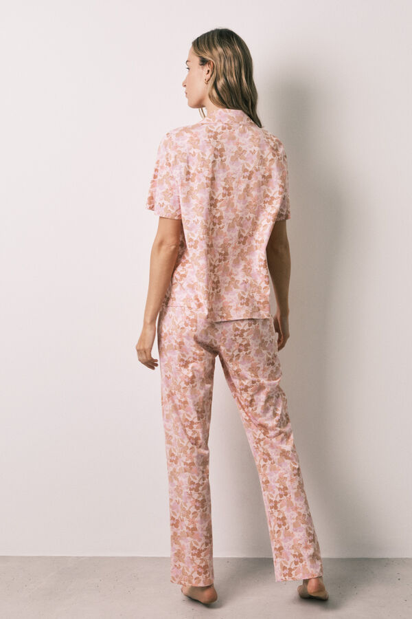 Women'secret Pijama larga camisera de algod&oacute;n naranja naranja