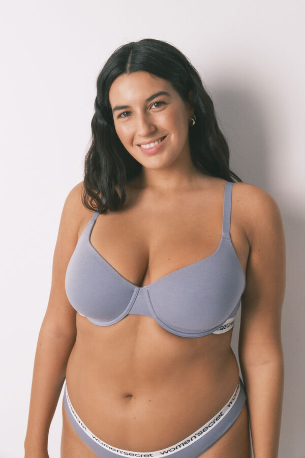 Women'secret Brasier clásica de algodón azul BEAUTIFUL azul