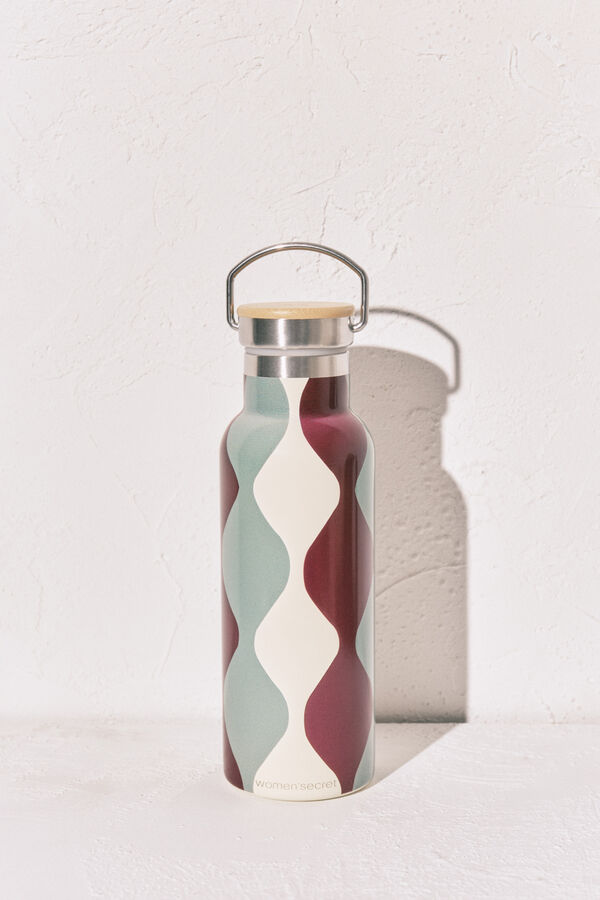 Women'secret Botella de acero inoxidable con ondas estampado