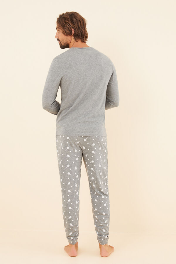 Womensecret Pijama larga hombre 100% algodón tenis gris