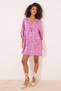 Womensecret Playera de dormir de viscosa con estampado floral boho estampado
