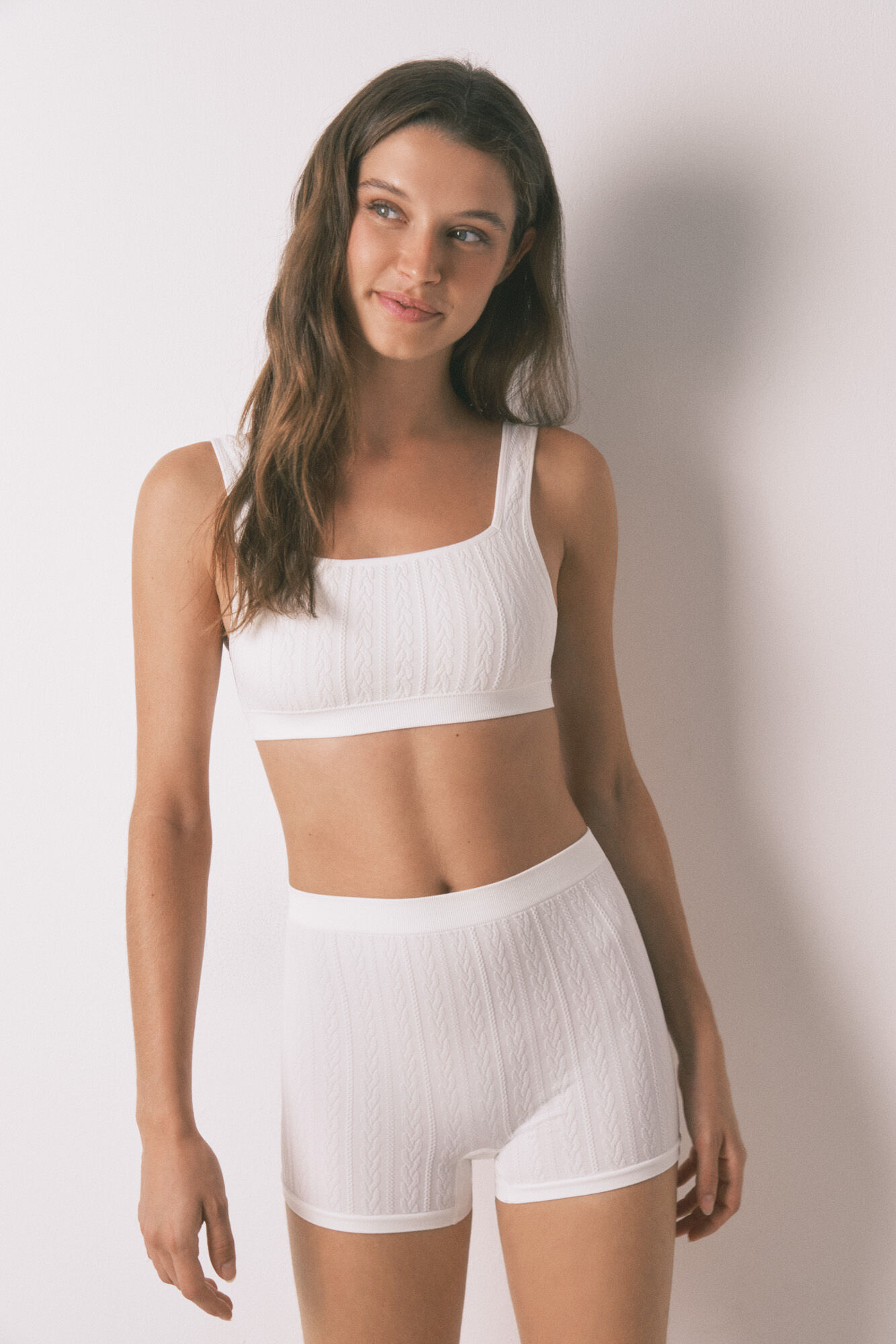 Women'secret Brasier top seamless tricot blanco