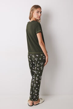 Womensecret Pijama larga manga corta Mickey & Minnie kaki