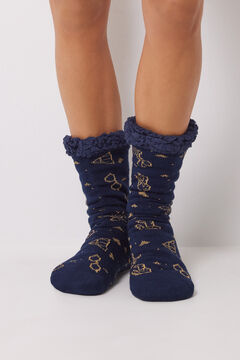 Womensecret Calcetines largos tricot azul Harry Potter azul