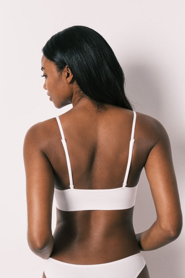 Women'secret AIRY Brasier top triangular sin costuras blanco  blanco