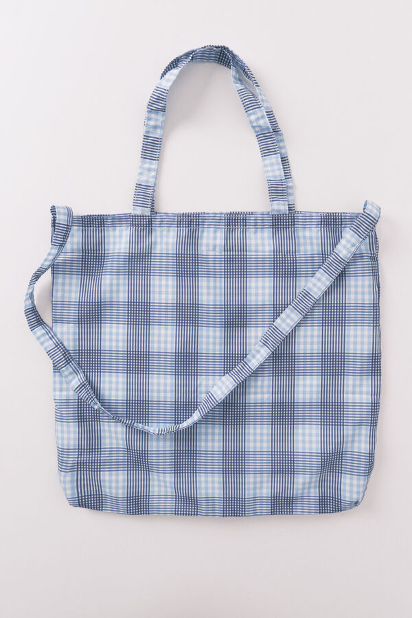 Women'secret Llavero-bolsa plegable cuadros azul Mr.Men estampado