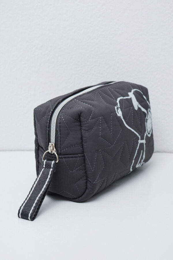 Women'secret Neceser peque&ntilde;o negro Snoopy gris