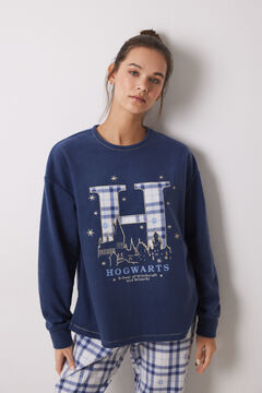 Womensecret Pijama polar cuadros Harry Potter azul