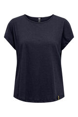 Only Play Playera manga corta de lurex azul