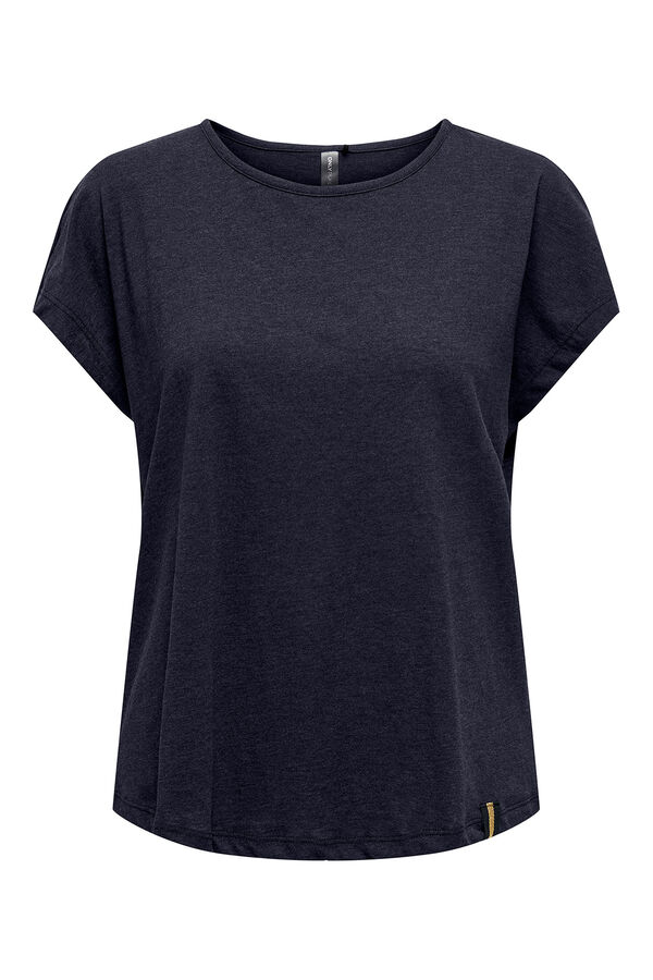 Only Play Playera manga corta de lurex azul