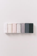 Women'secret Pack de 7 tangas de algodón neutro con logo blanco