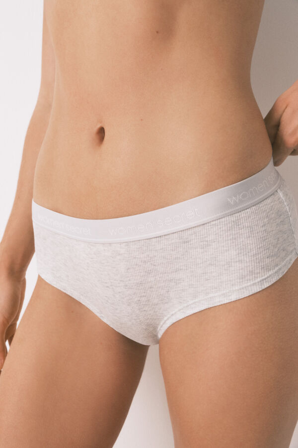 Women'secret Panty brasileño ancha de algodón gris gris
