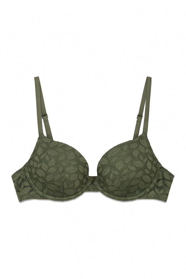 Women'secret Brasier BEAUTIFUL cl&aacute;sico relleno de encaje kaki kaki