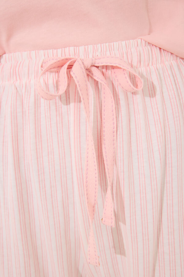 Womensecret Pijama capri 100% algodón rayas naranja naranja