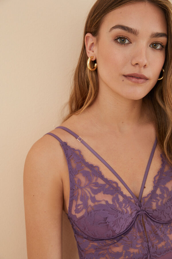 Women'secret Body encaje y tul varilla y relleno morado morado/lila