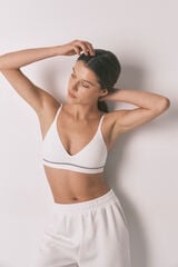 Women'secret Top triangular NATURAL sin costuras blanco marfil