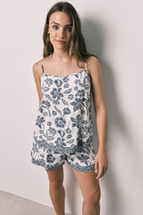 Women'secret Pijama corta de tirantes con estampado floral marfil
