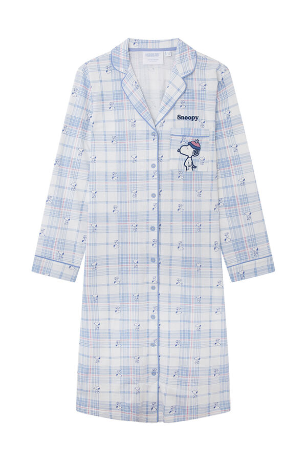 Womensecret Camisón manga larga Snoopy cuadros estampado