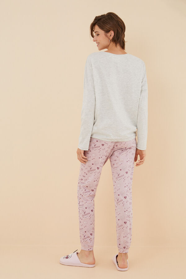 Womensecret Pijama 100% algodón Snoopy & Cía. gris gris