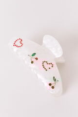 Women'secret Pinza marmoleada con brillos blanca blanco