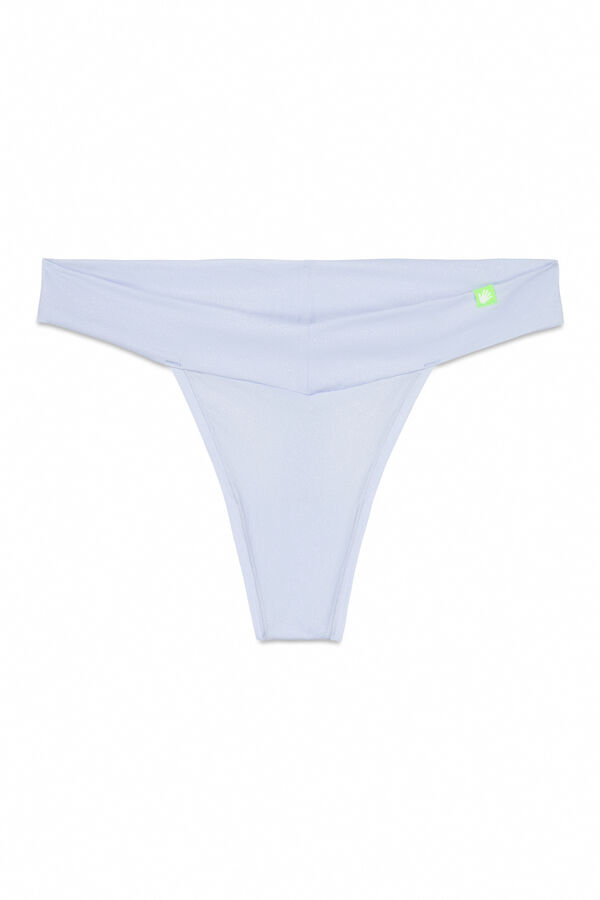 HI&BYE Tanga de microfibra con purpurina azul claro azul