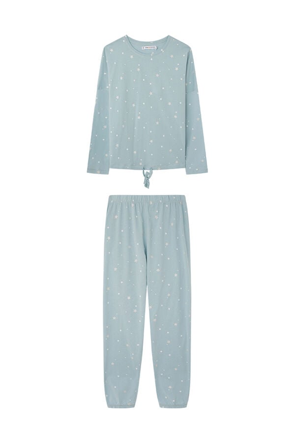 Womensecret Pijama 100% algodón estrellitas azul azul
