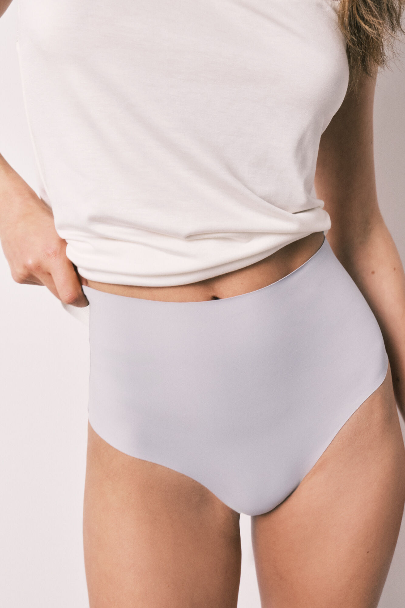 Women'secret Panty reductora alta laser-cut azul