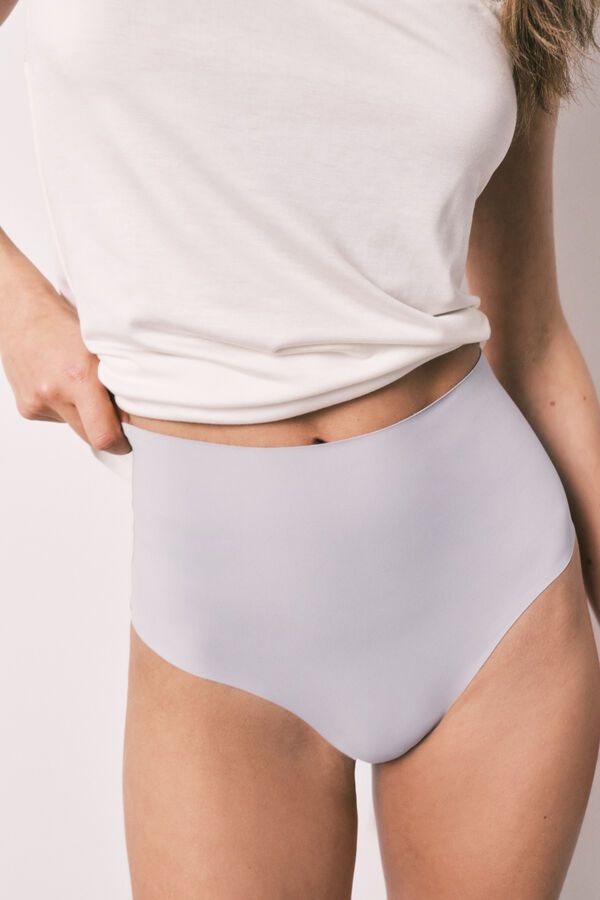 Women'secret Panty reductora alta laser-cut azul azul