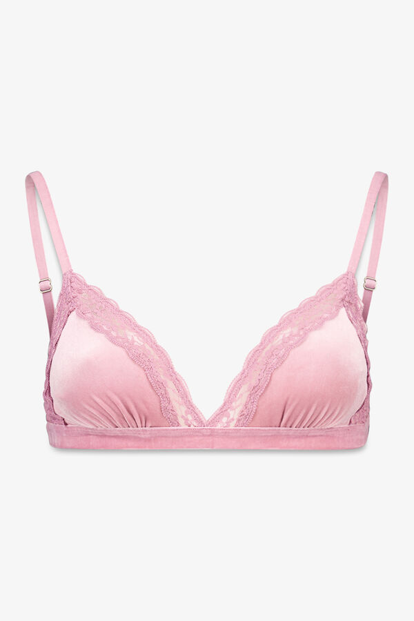 Women'secret Brasier triangular de terciopelo rosa NATURAL rosa