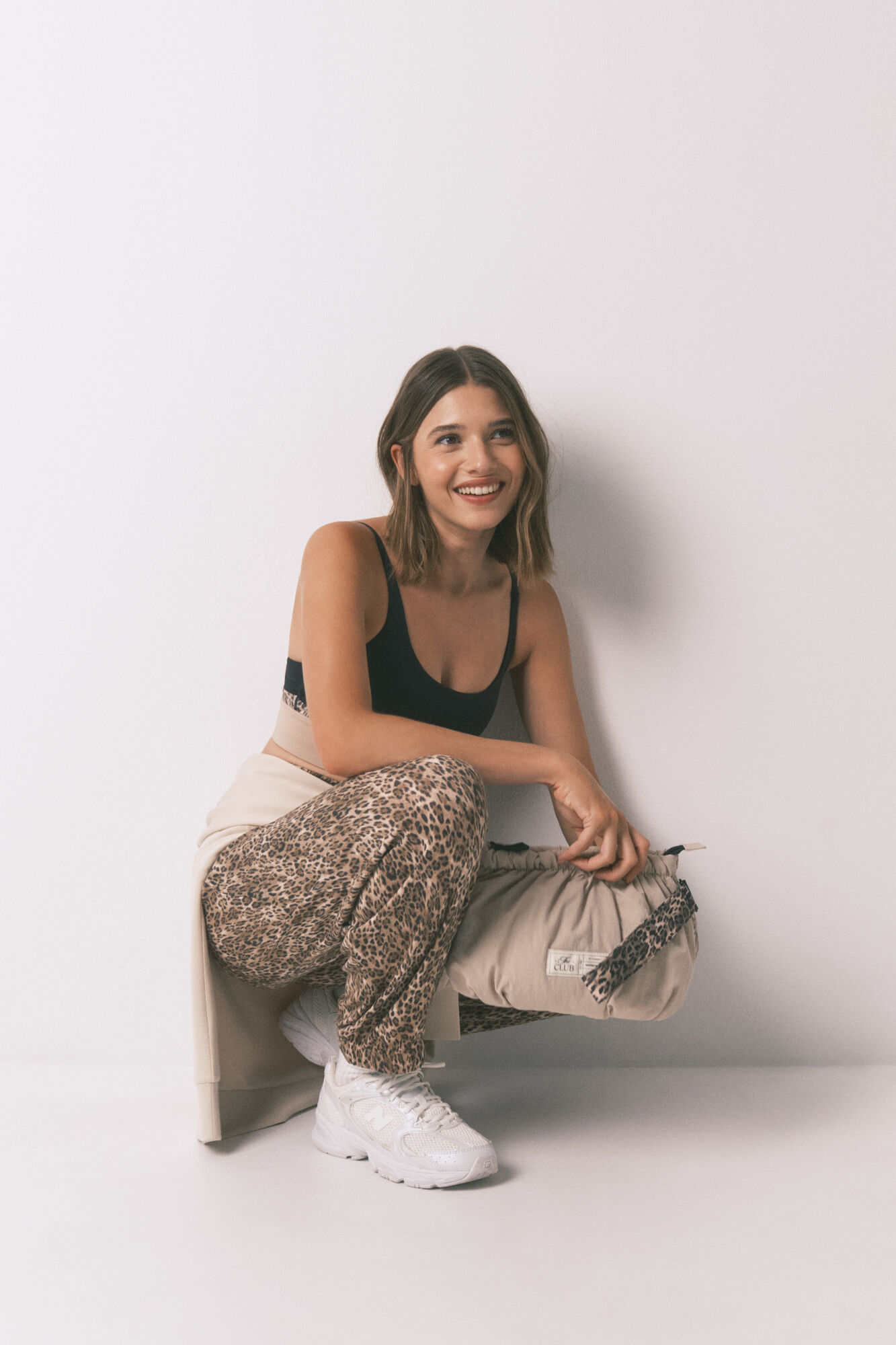 Women'secret Pantal&oacute;n largo con estampado animal marr&oacute;n