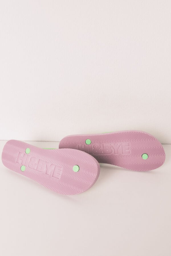 HI&BYE Chanclas estampado de rayas lila morado/lila