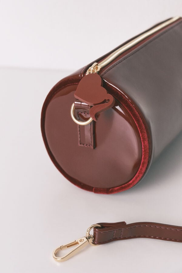 Women'secret Bolsa de hombro charol burdeos púrpura