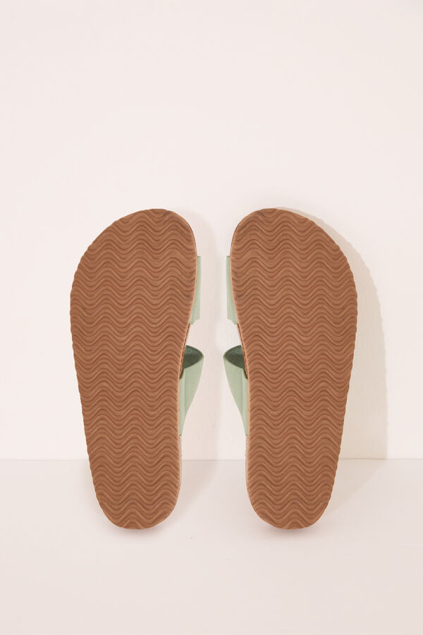 Womensecret Chanclas bio en color caqui kaki
