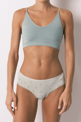 Women'secret Panty brasile&ntilde;a ancha estampado de flores verde verde