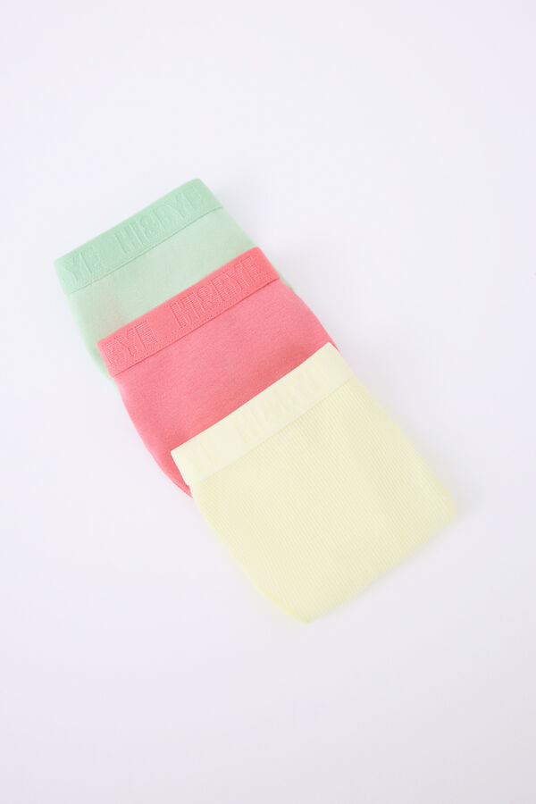 Womensecret Pack 3 tangas rosa, amarillo y verde blanco