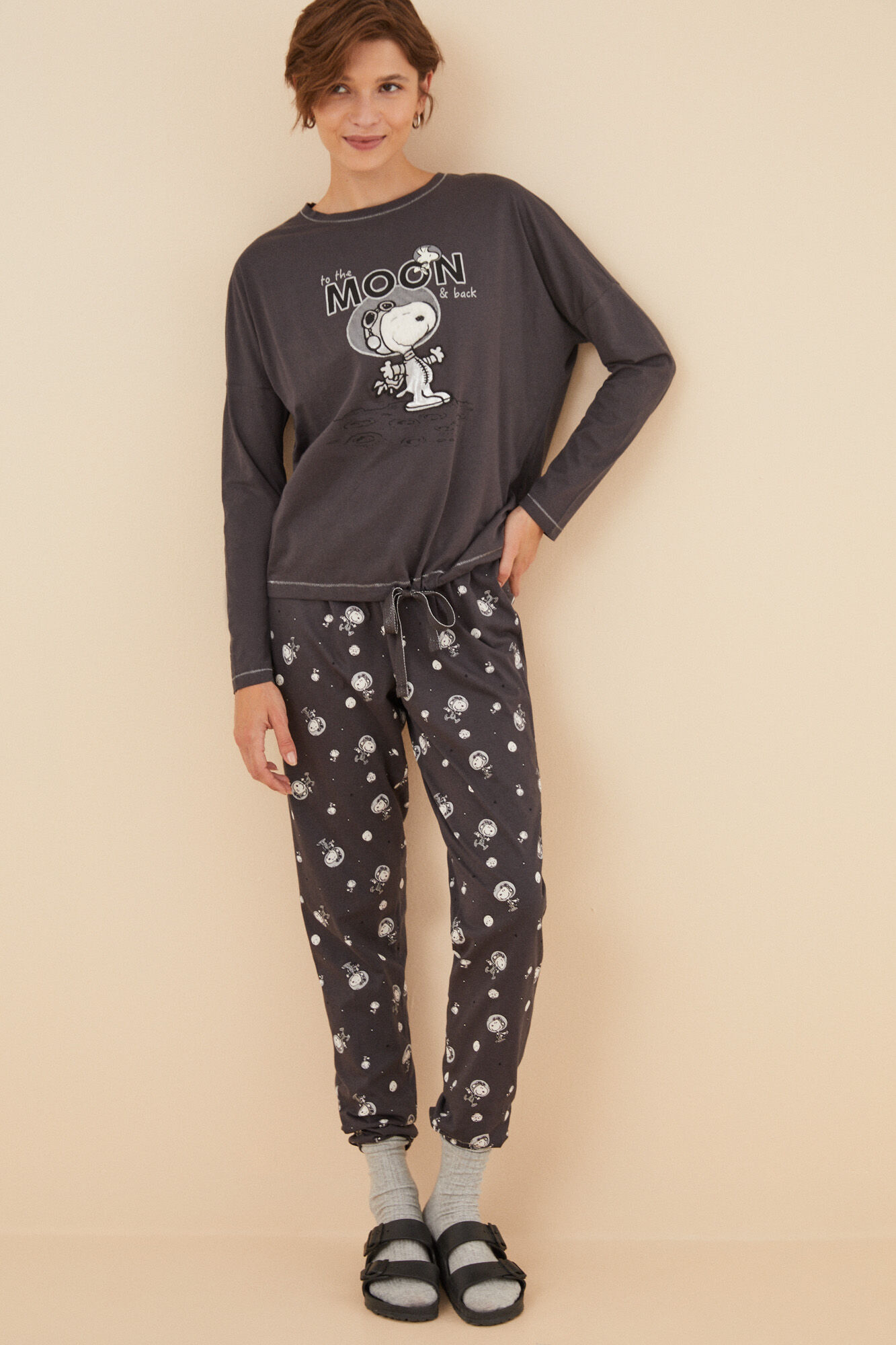 Pijama larga 100 algodon Snoopy Moon Ropa de dormir y homewear de mujer WomenSecret MX